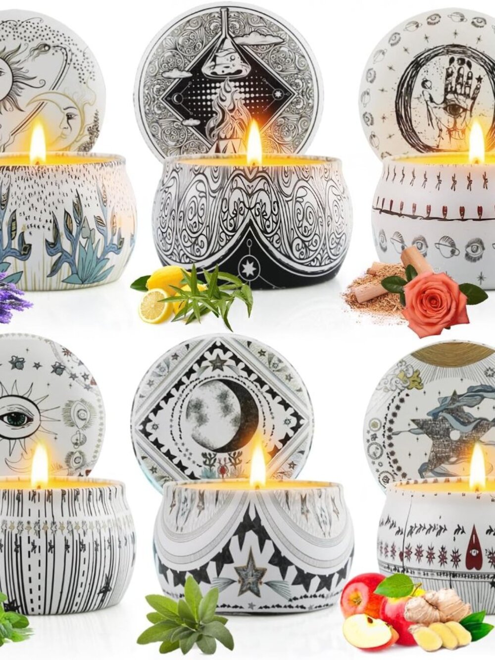 Candle Set for Women Gift, Scented Candles, 6 Pack Large Natural Soy Wax Candles - Picture 1 of 9